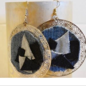 Denim Earrings